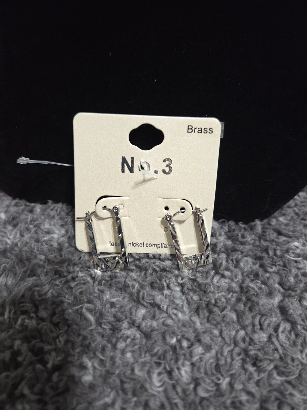 Silver Rectangular Hoop Earrings